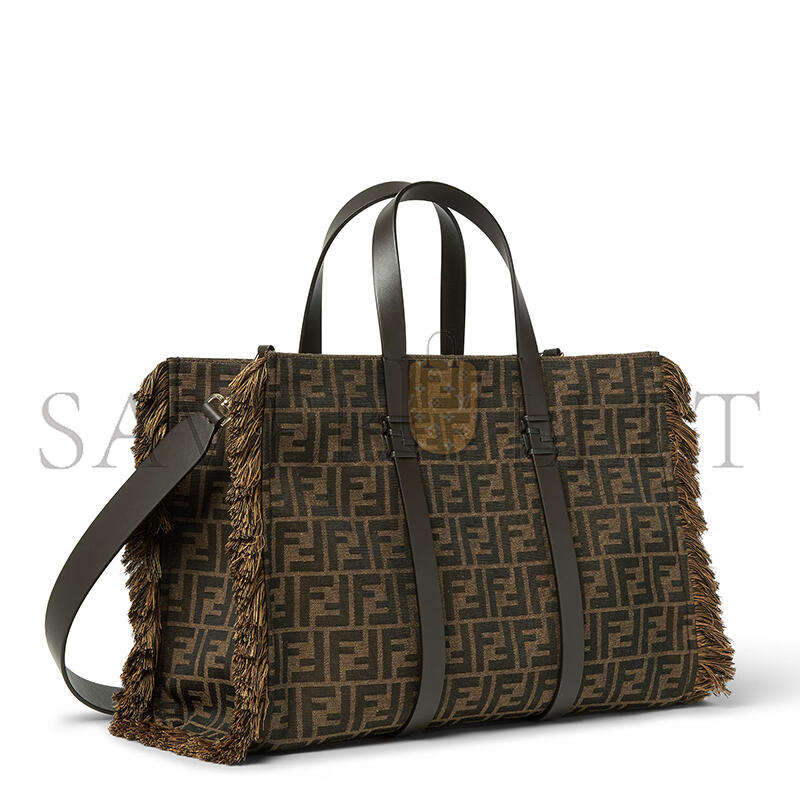 F**di summer tote brown ff jacquard fabric bag 8bh435afpmf1gl7 (37*29*16cm)